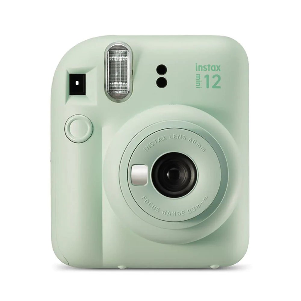 Appareil photo instantané Fujifilm Instax Mini 12 vert menthe - Taille d'image 62x46mm - Flash automatique - Exposition automatique - Mini miroir pour selfies - Mode gros plan