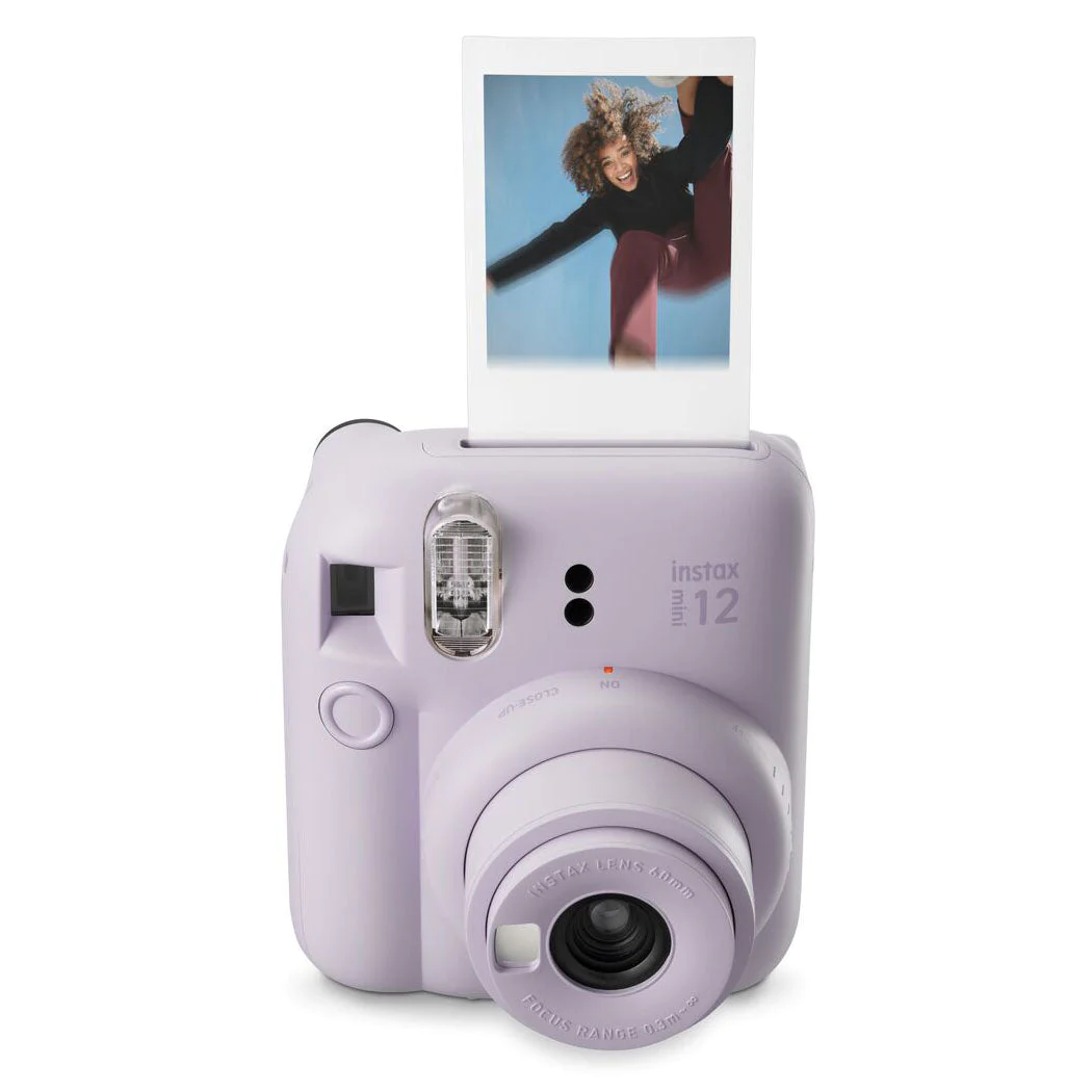 Appareil photo instantané Fujifilm Instax Mini 12 Violet lilas - Taille d'image 62x46mm - Flash automatique - Exposition automatique - Mini miroir selfie - Mode gros plan