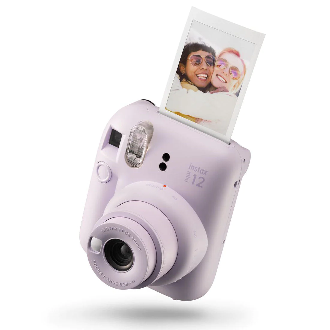 Appareil photo instantané Fujifilm Instax Mini 12 Violet lilas - Taille d'image 62x46mm - Flash automatique - Exposition automatique - Mini miroir selfie - Mode gros plan