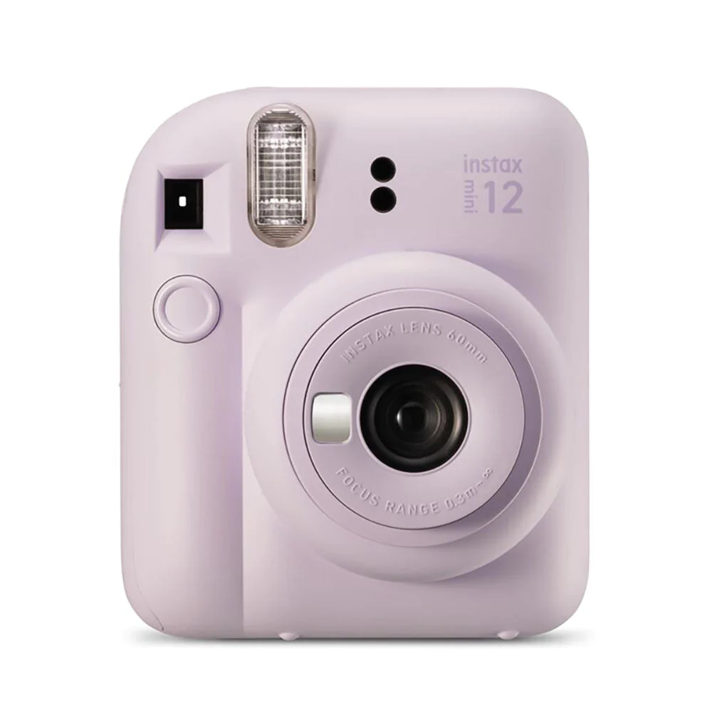 Appareil photo instantané Fujifilm Instax Mini 12 Violet lilas - Taille d'image 62x46mm - Flash automatique - Exposition automatique - Mini miroir selfie - Mode gros plan