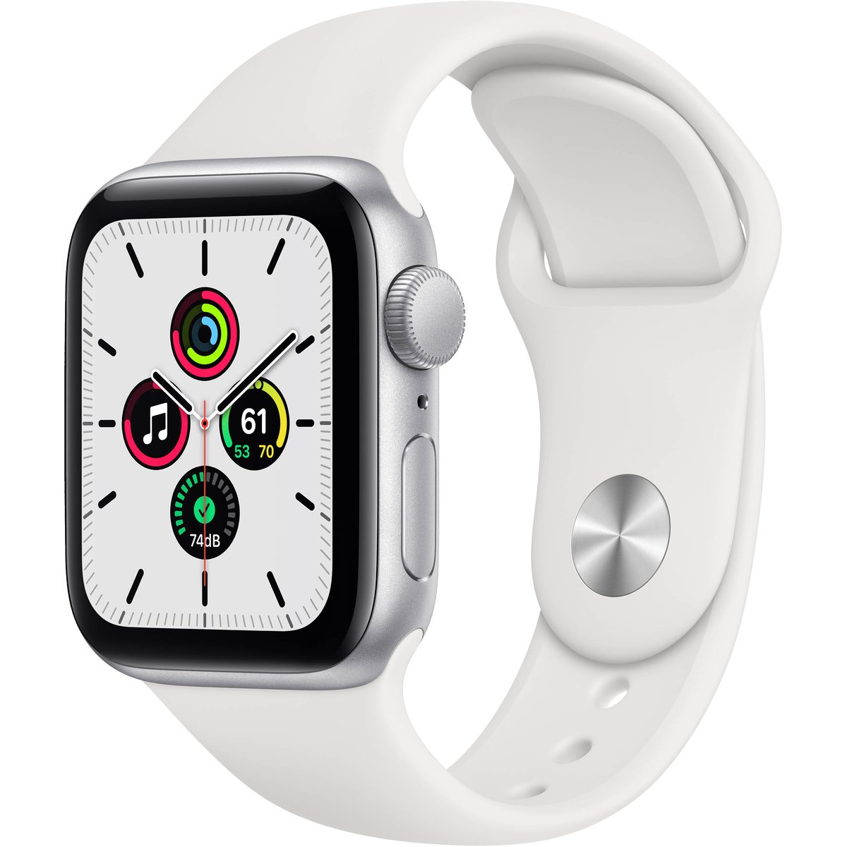 Apple Watch SE (2020) 40 mm GPS Aluminium Argent + bracelet sport blanc