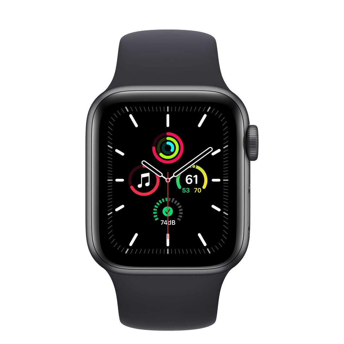 Apple Watch SE (2020) 40 mm GPS Aluminium Gris + bracelet sport noir