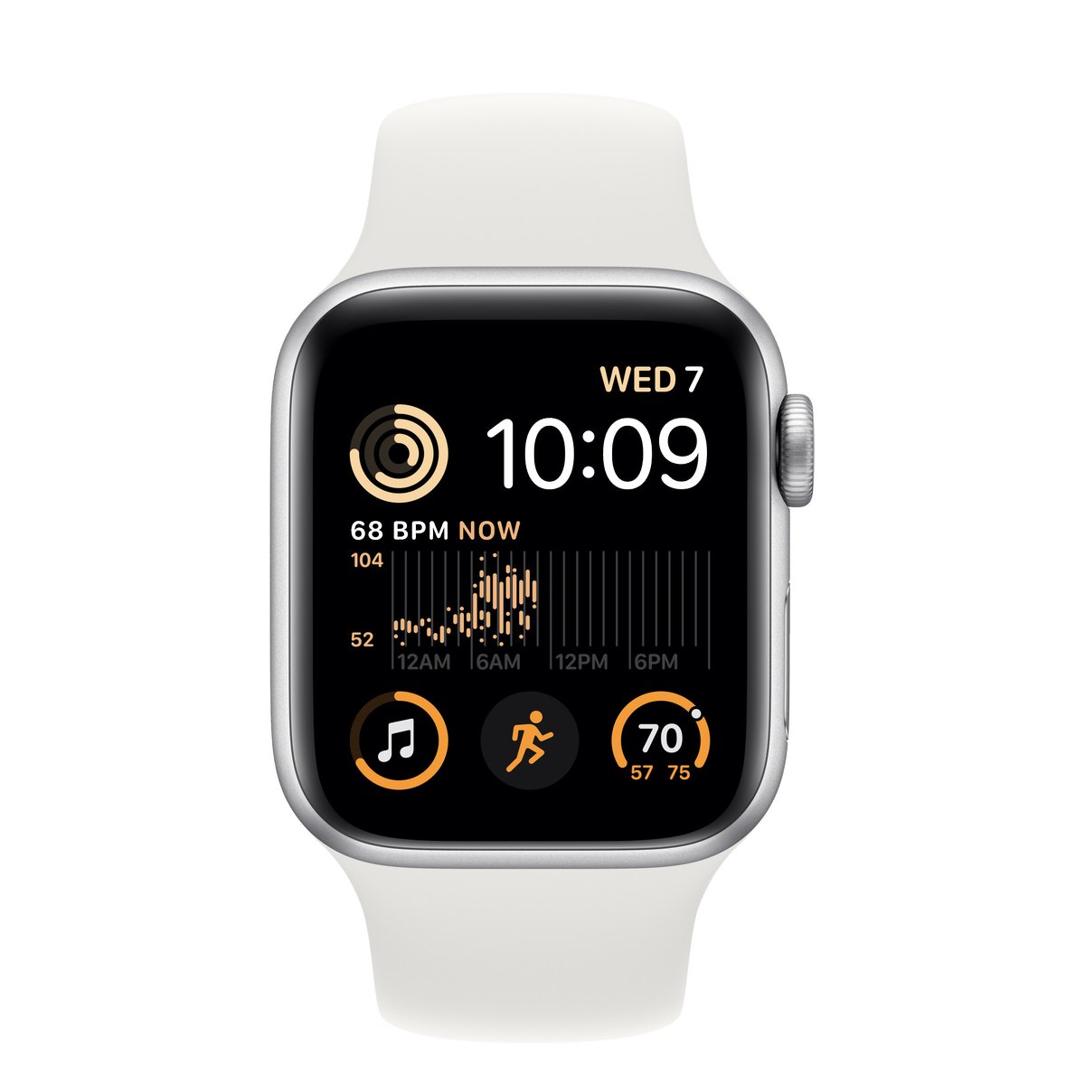 Apple Watch SE (2022) 40 mm GPS Aluminium Argent + bracelet sport blanc