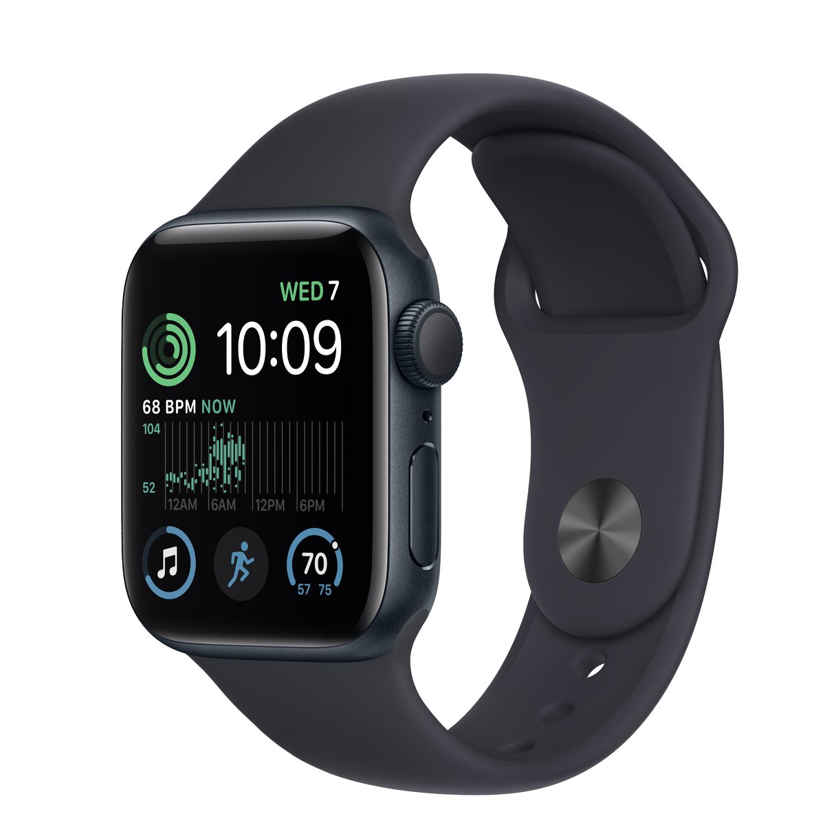 Apple Watch SE (2022) 40 mm GPS Aluminium Noir + bracelet sport noir