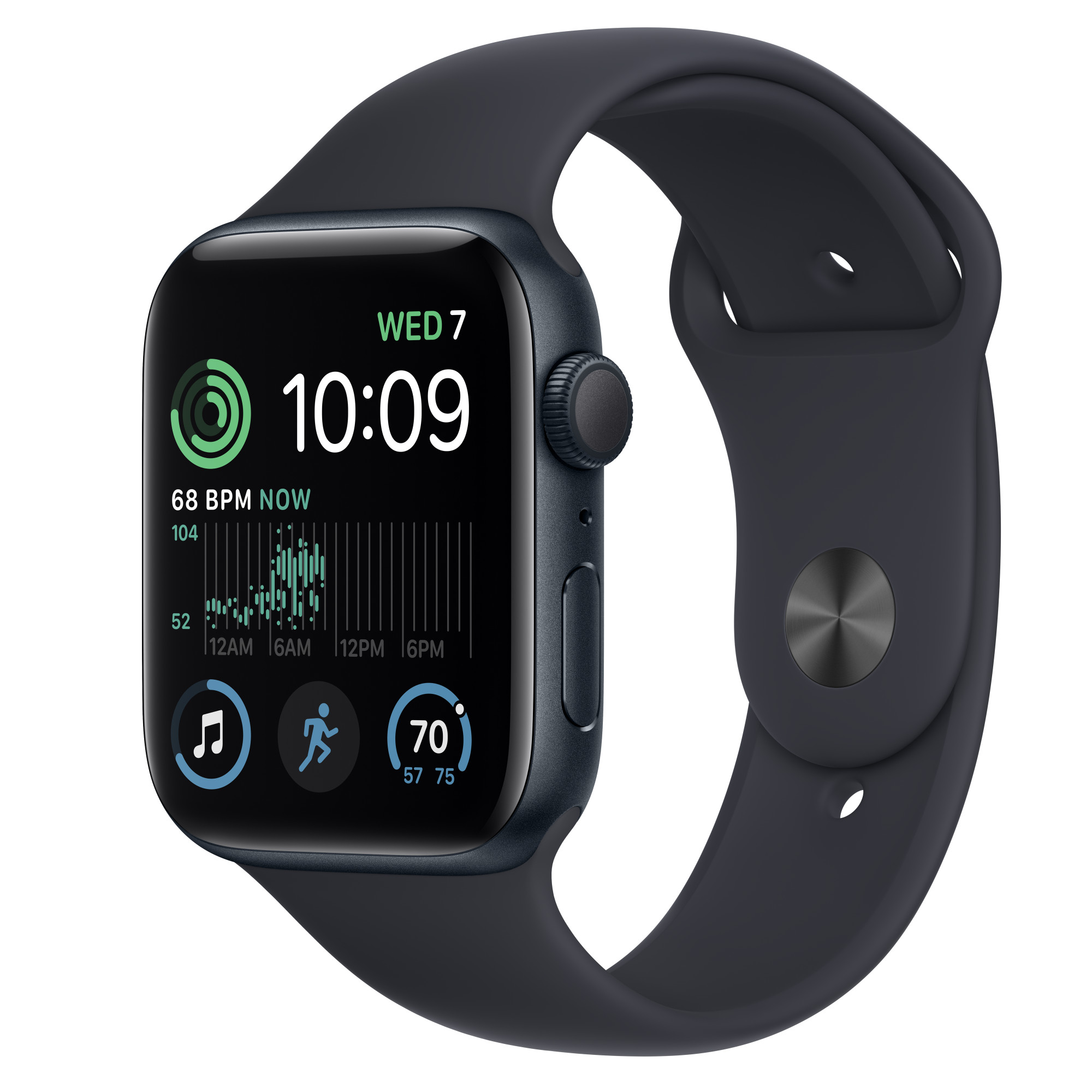 Apple Watch SE (2022) 44 mm GPS Aluminium Noir + bracelet sport noir