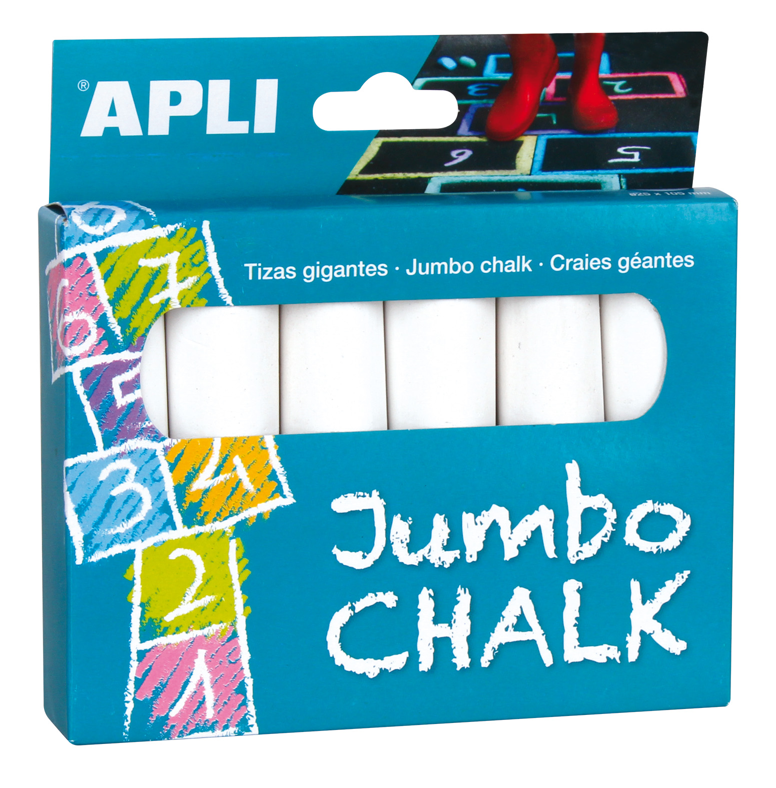 Appli Craie ronde jumbo blanche