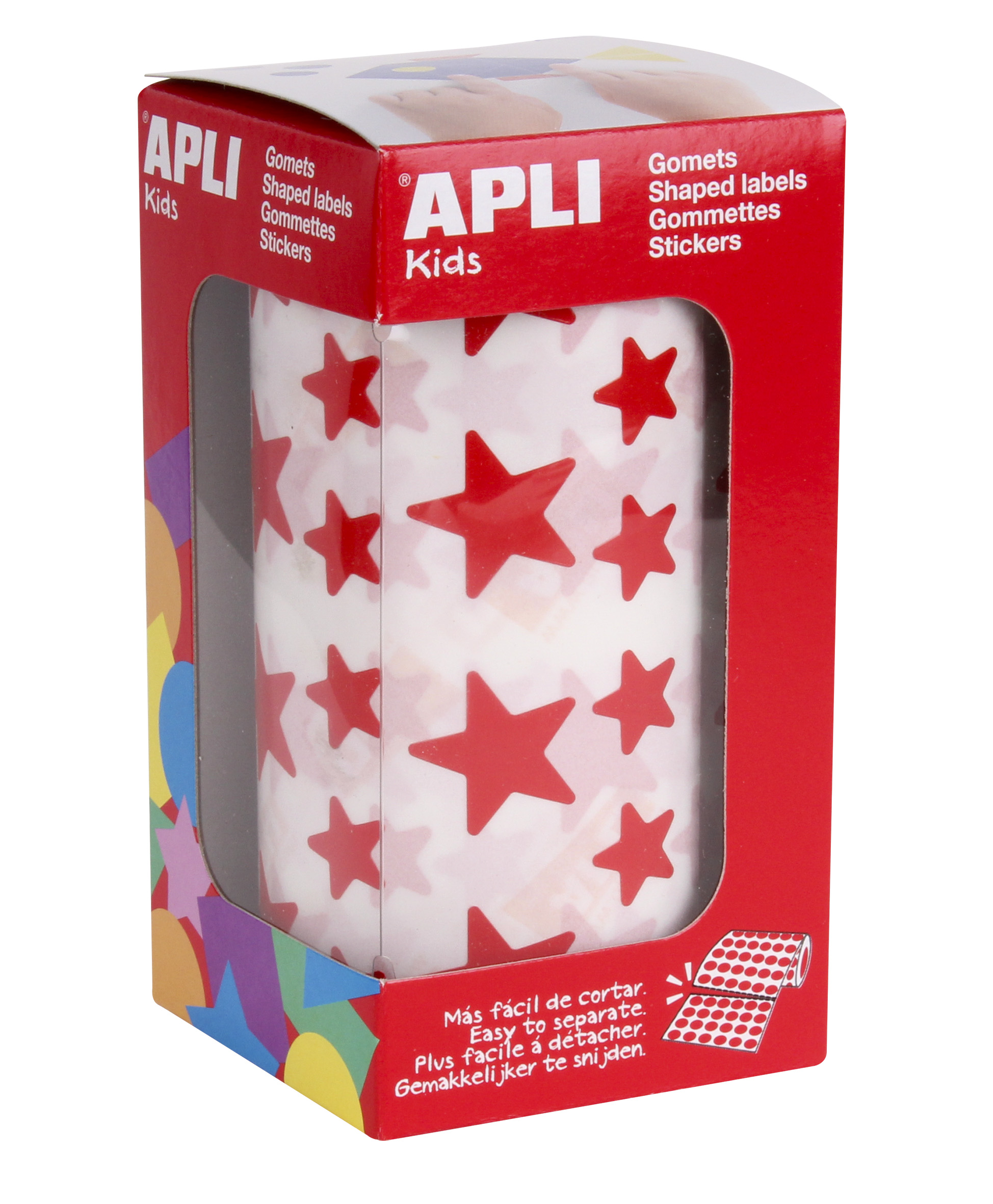 Autocollants Apli Red Star - 12,5 mm et 19,5 mm - Adhésif permanent - 59 feuilles - 2360 autocollants par rouleau - Idéal pour développer ses compétences et respecter les normes de qualité et de sécurité