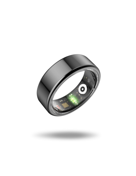 Bague connectée Ksix Saturn - Jusqu'à 3 jours d'autonomie - Activité et santé - Moniteur de sommeil - 5 ATM - Taille L (taille 11) - Noir