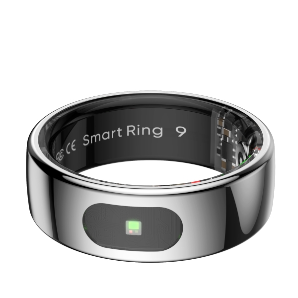 Bague connectée Leotec Kör HA - Fréquence cardiaque et température corporelle - Moniteur de sommeil - 5 ATM - Étanche - Taille M (taille 10) - Argent
