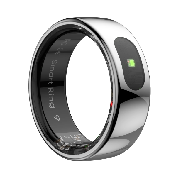 Bague connectée Leotec Kör HA - Fréquence cardiaque et température corporelle - Moniteur de sommeil - 5 ATM - Étanche - Taille L (taille 11) - Argent