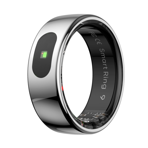 Bague connectée Leotec Kör HA - Fréquence cardiaque et température corporelle - Moniteur de sommeil - 5 ATM - Étanche - Taille L (taille 11) - Argent