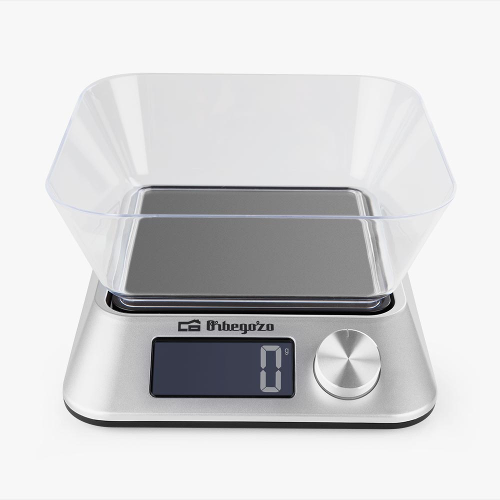 Balance de cuisine numérique Orbegozo PC 1030 - Précision et polyvalence dans vos recettes - Écran LCD rétroéclairé - Fonction Tare - BOL Transparent - Capacité maximale 5 Kg