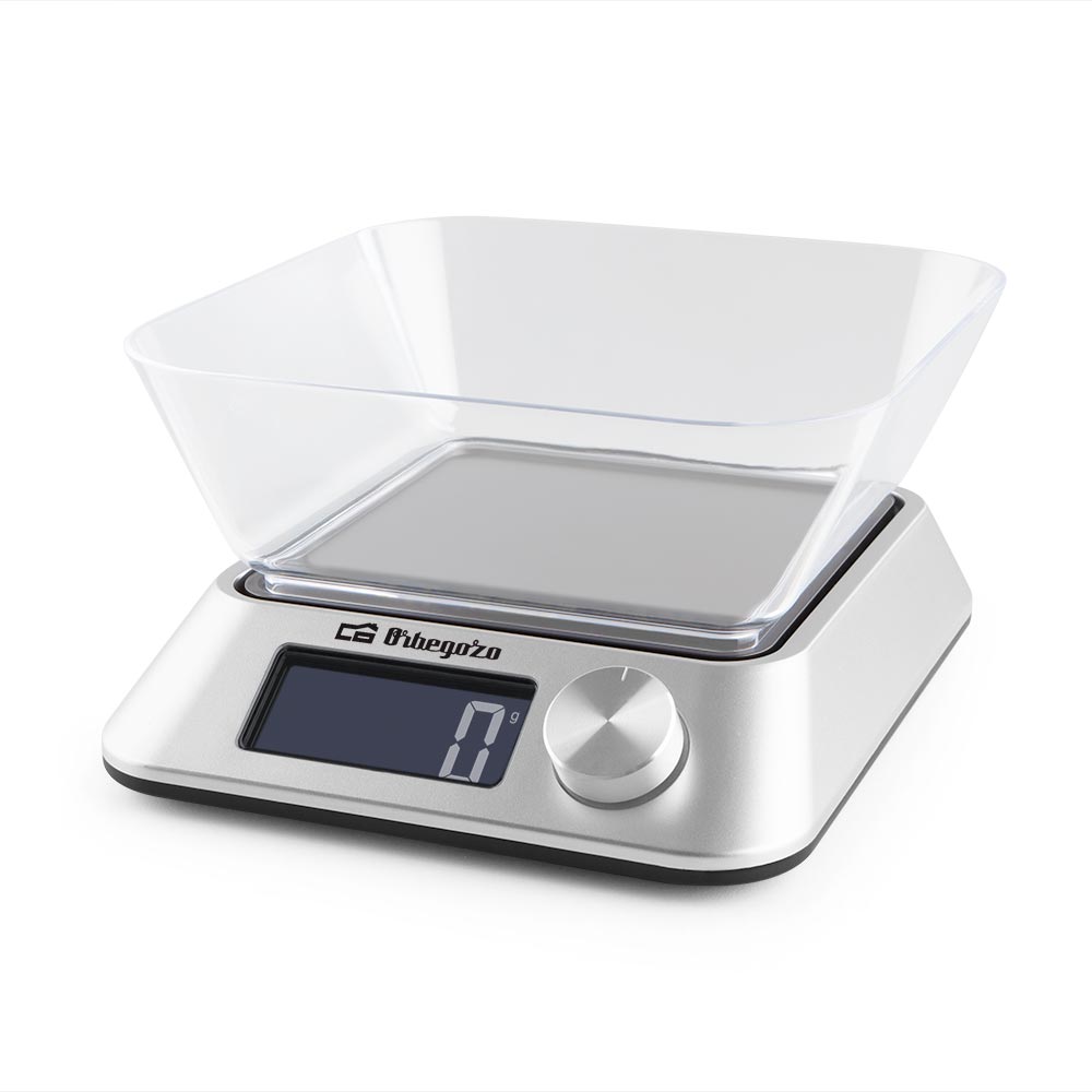 Balance de cuisine numérique Orbegozo PC 1030 - Précision et polyvalence dans vos recettes - Écran LCD rétroéclairé - Fonction Tare - BOL Transparent - Capacité maximale 5 Kg