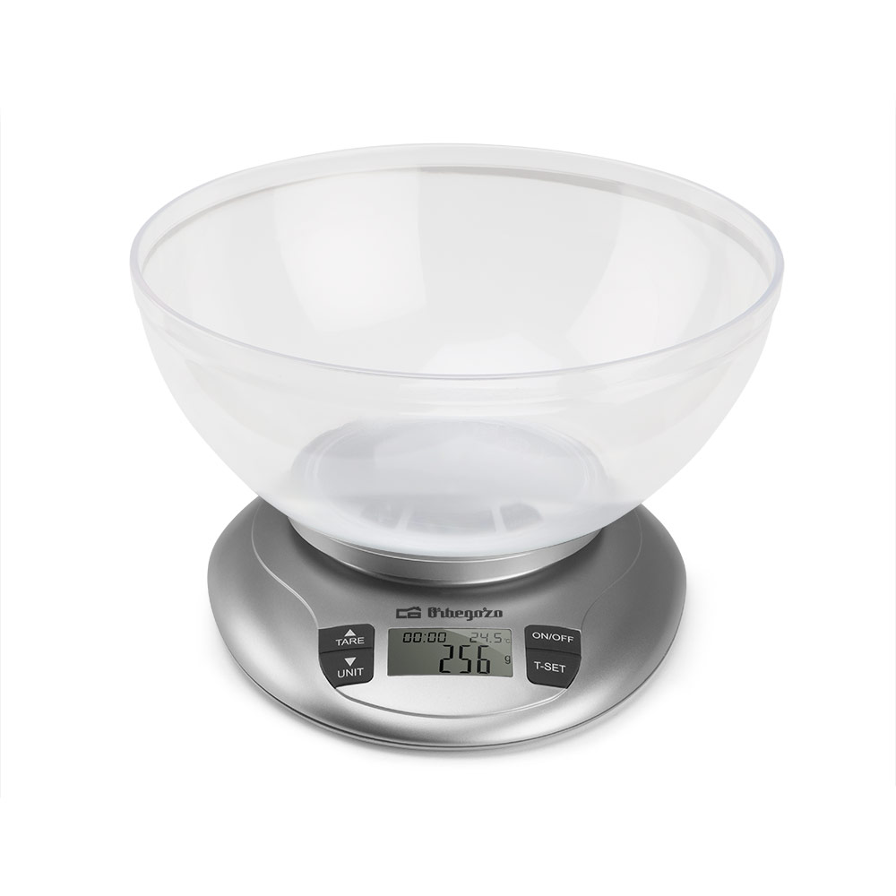 Balance de Cuisine Numérique Orbegozo PC 2017 - Précision et polyvalence dans vos recettes - Capacité 3,5kg - BOL Transparent - Fonction Tare - Indicateur de surcharge
