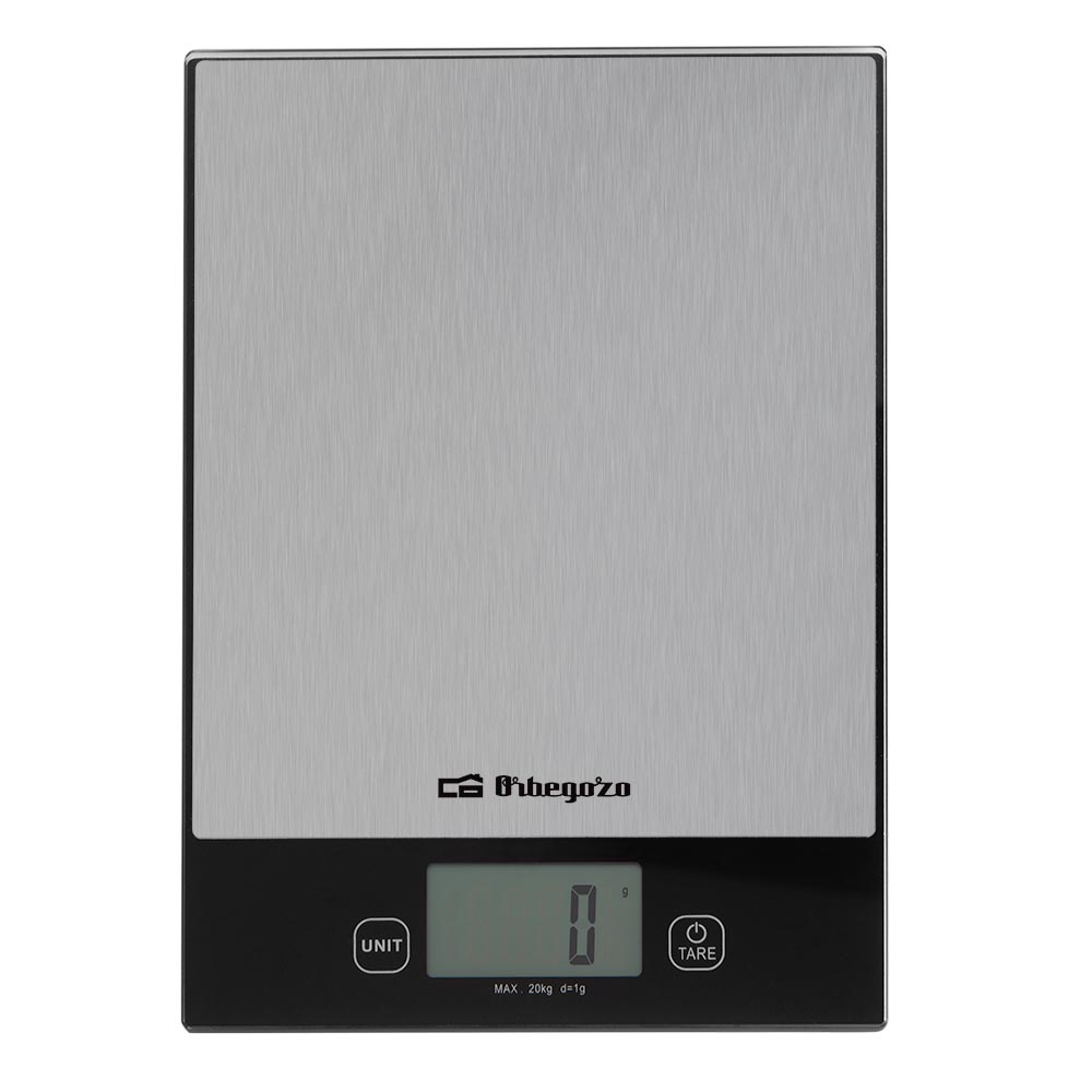 Balance de cuisine numérique Orbegozo PC 2026 - Précision et contrôle dans vos recettes - Surface en verre trempé - Écran LCD - Capacité maximale 20 kg - Design moderne et résistant