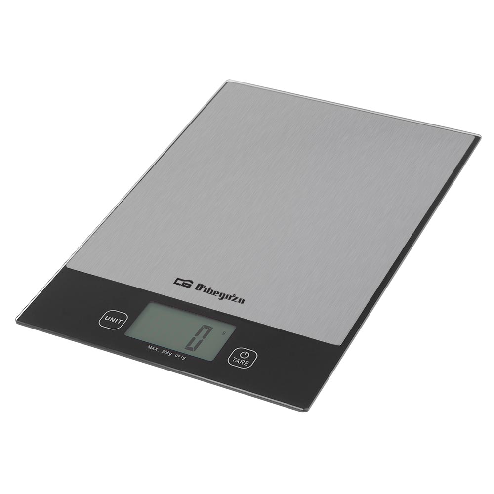 Balance de cuisine numérique Orbegozo PC 2026 - Précision et contrôle dans vos recettes - Surface en verre trempé - Écran LCD - Capacité maximale 20 kg - Design moderne et résistant