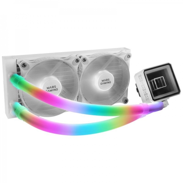 Bande ARGB Mars Gaming pour refroidissement liquide - Large compatibilité - 30 LED ultra lumineuses - Compatible avec Asus Aura Sync et plus - Couleur blanche