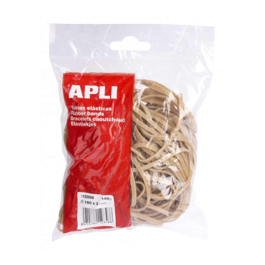 Bandes Élastiques Apli Ø 160 x 3 mm - Haute Qualité - Sachet de 100g