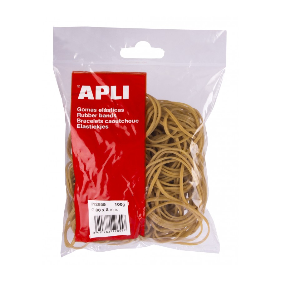 Bandes Élastiques Apli Ø 80 x 2 mm - Haute Qualité - Sachet de 100g