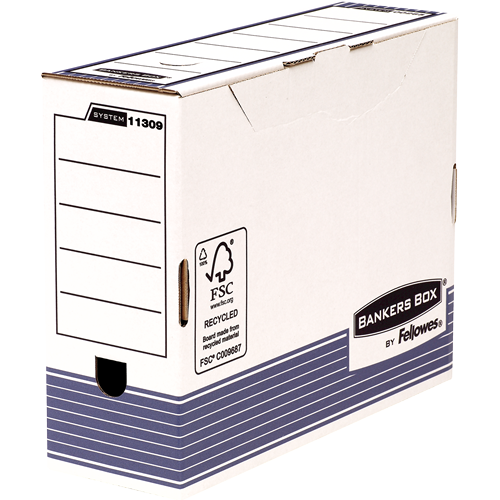 Bankers Box Classeur Format A4 Fastfold - Certification FSC - Mesures internes 26x10x31,50 cm - Mesure du dos 100 mm