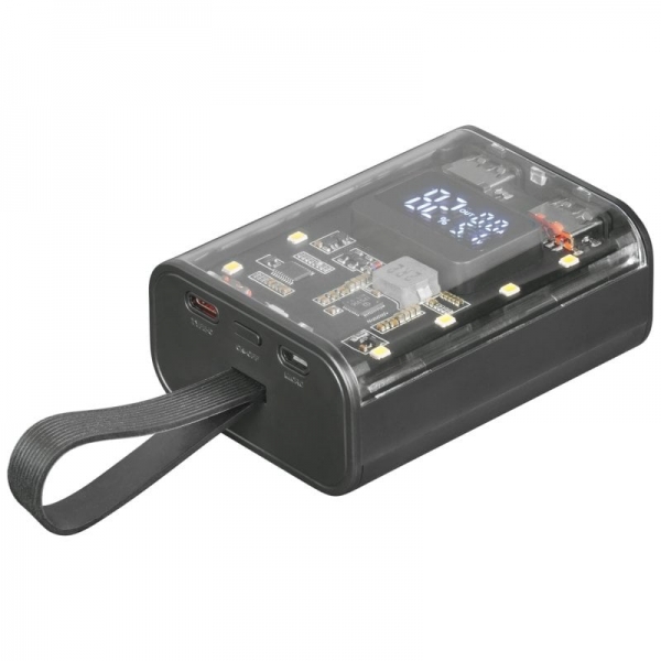 Powerbank Mars Gaming MPK-10K - 10 000 mAh - Charge rapide QC3.0 et PD3.0 - Lampe de poche LED - Affichage de la batterie - Triple charge simultanée - Couleur noire