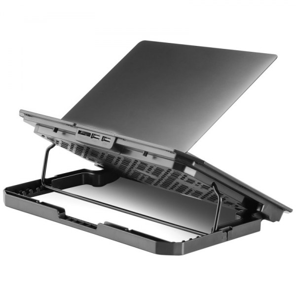 Base de Refroidissement Mars Gaming MNBC23 - 6 Ventilateurs LED Bleues - Support Ajustable - Structure Résistante - Support Smartphone Intégré - Coloris Noir