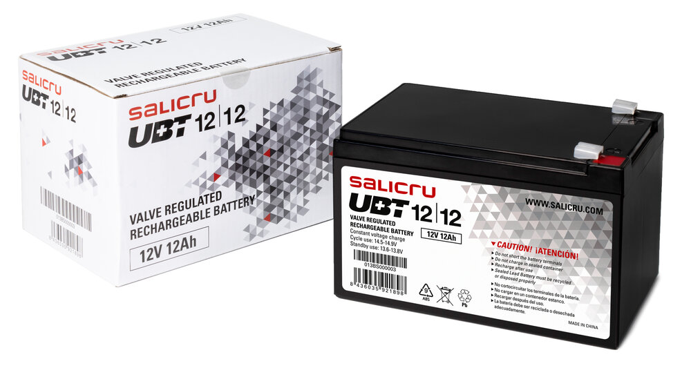 Batterie AGM rechargeable Salicru UBT 12/12 12 Ah / 12 V - Couleur noire