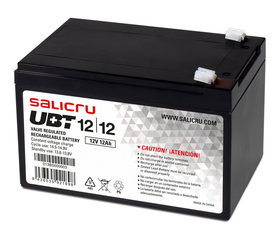 Batterie AGM rechargeable Salicru UBT 12/12 12 Ah / 12 V - Couleur noire