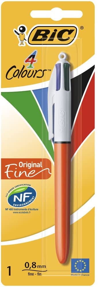 BIC Cristal Original Stylos-Bille Pointe Fine (0,8 mm) - Rouge