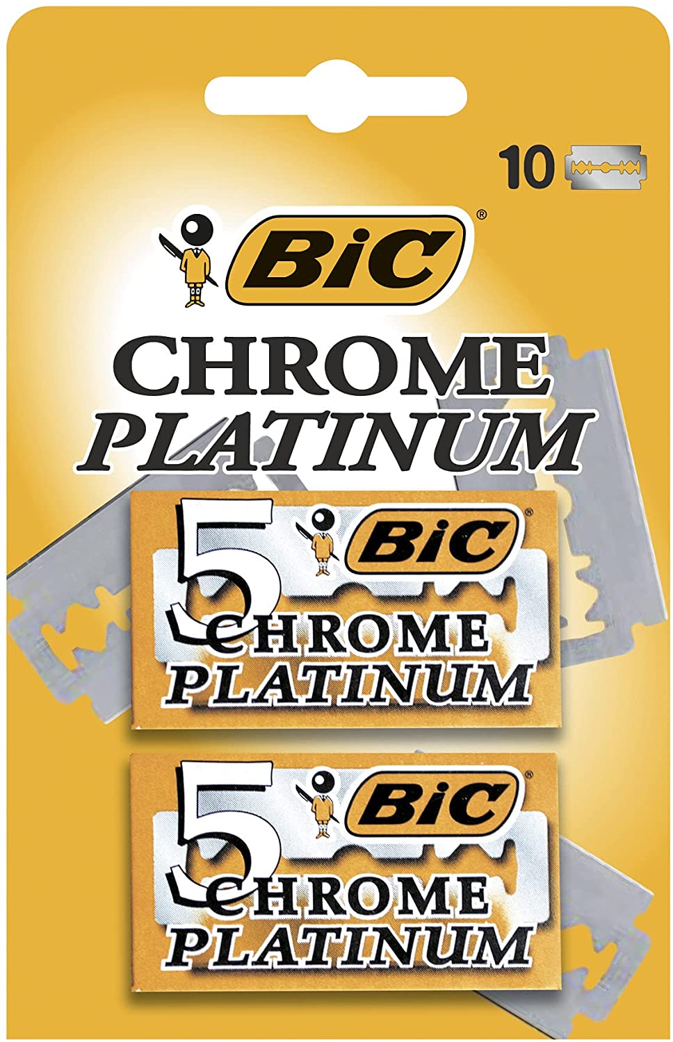 Bic Chrome Platinum Pack de 2 Boites de 5 Lames de Rasoir Double Tranchant