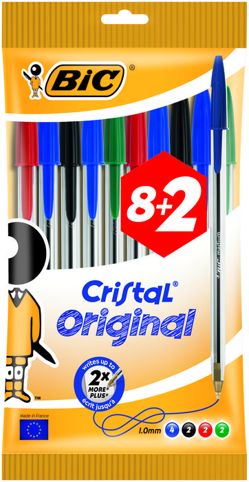 Bic Cristal Lot de 10 stylos à bille	