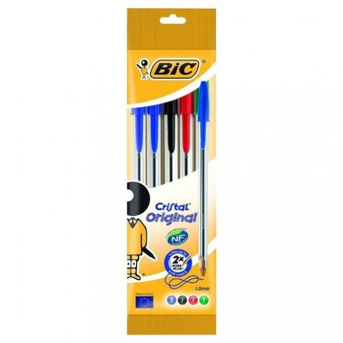 Bic Cristal Pack de 5 Stylos Bille