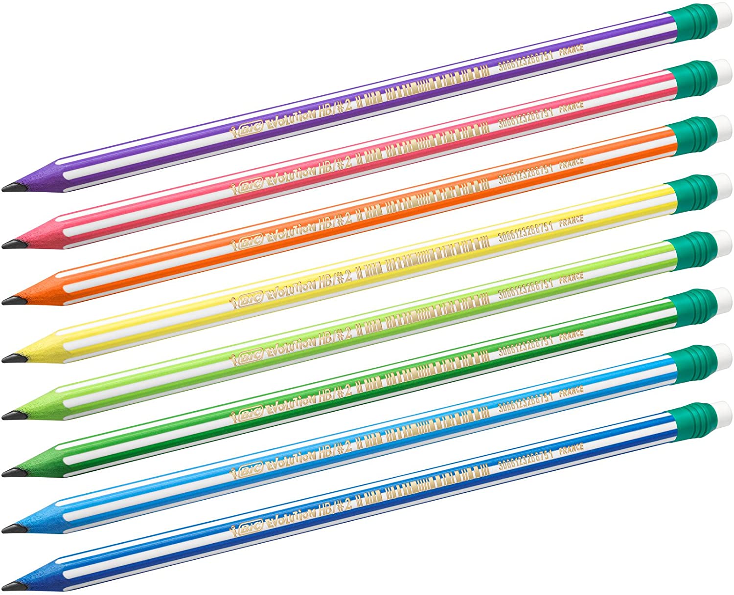 Bic Evolution Stripes 8 Crayons HB