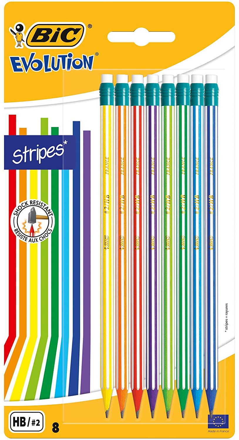 Bic Evolution Stripes 8 Crayons HB