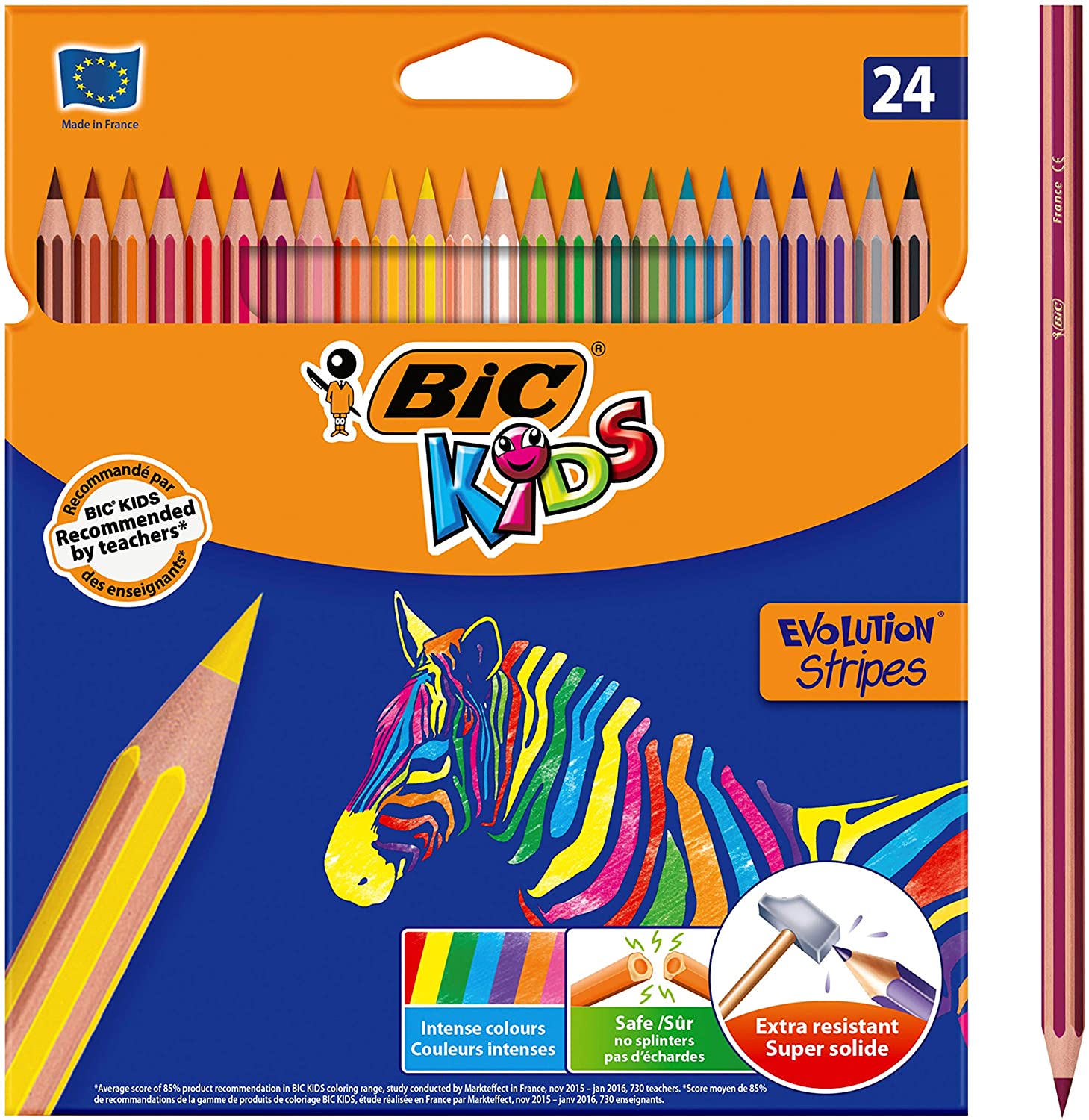 Bic Kids Evolution Stripes 24 Crayons Couleur