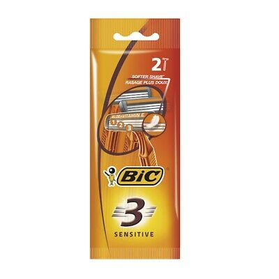 Bic Sensitive 3 Pack de 2 Rasoirs Jetables 3 Lames - Bande Lubrifiante à l'Aloe Vera