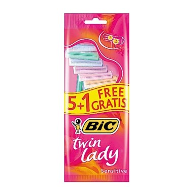 Bic Twin Lady Lot de 5+1 rasoirs jetables à 2 lames