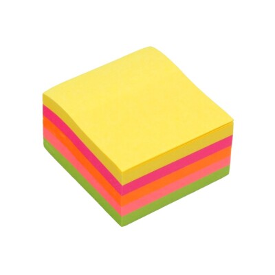 Bismark Bloc de 450 Notes Autocollantes 76x76mm - Couleurs Fluo Assorties