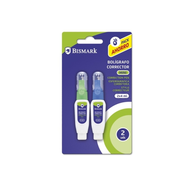 Bismark Lot de 2 mini stylos correcteurs 4 ml - Pointe métal - Haute précision