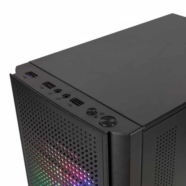 Boîtier de jeu compact Mars Gaming MC300 - Fenêtre en verre trempé - Triple ventilation FRGB - Grille avant TOTAL-MESH - Support MicroATX/Mini-ITX - RVB avancé - Couleur noire