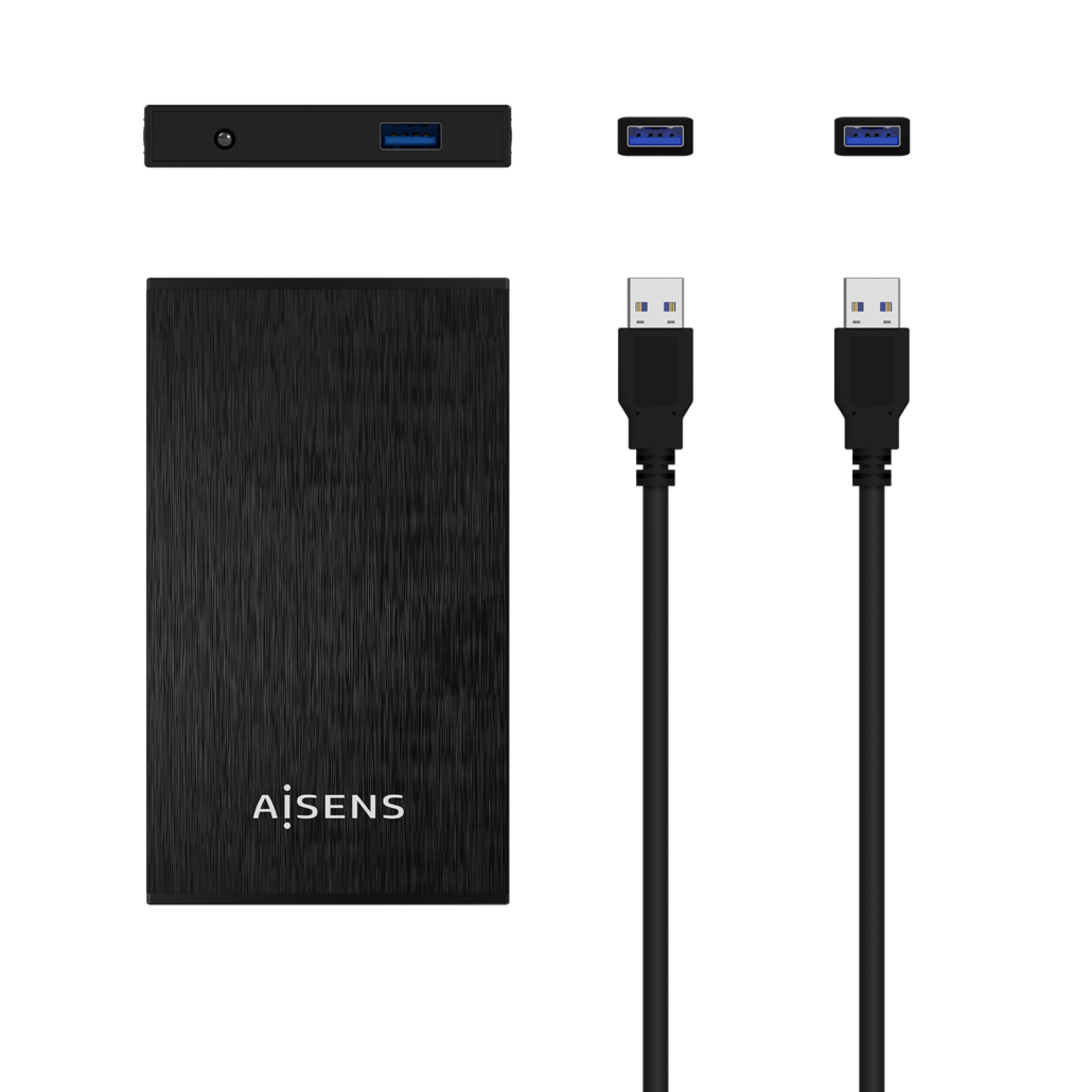 Boitier Externe Aisens 2.5 ? - 9.5MM - SATA vers USB 3.0/USB3.1 GEN1 - Couleur Noir