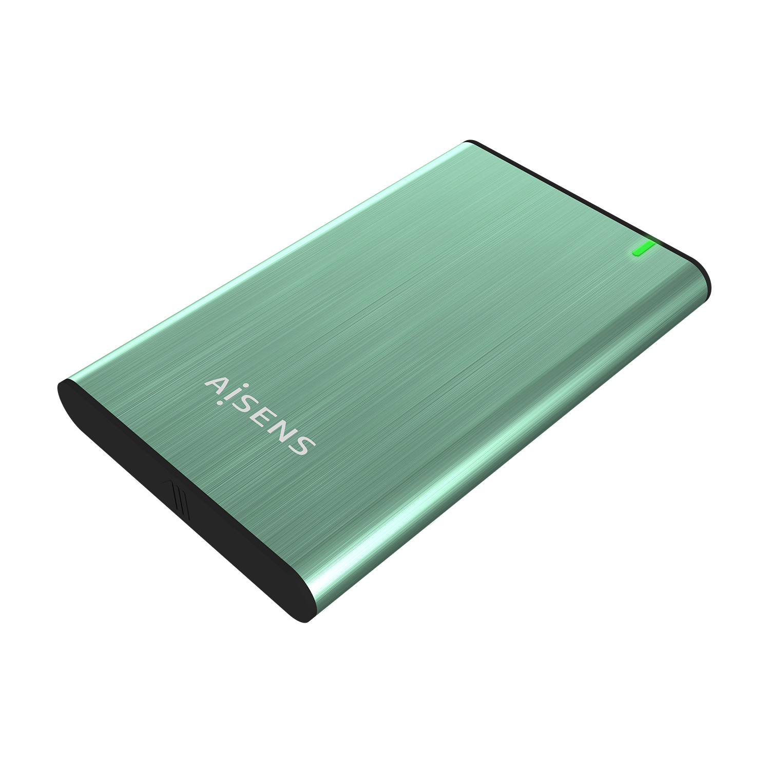 Boitier Externe Aisens 2.5 ? pour disques durs SATA I, II et III 9,5 mm vers USB 3.0/USB 3.1 GEN1 - Couleur vert printemps