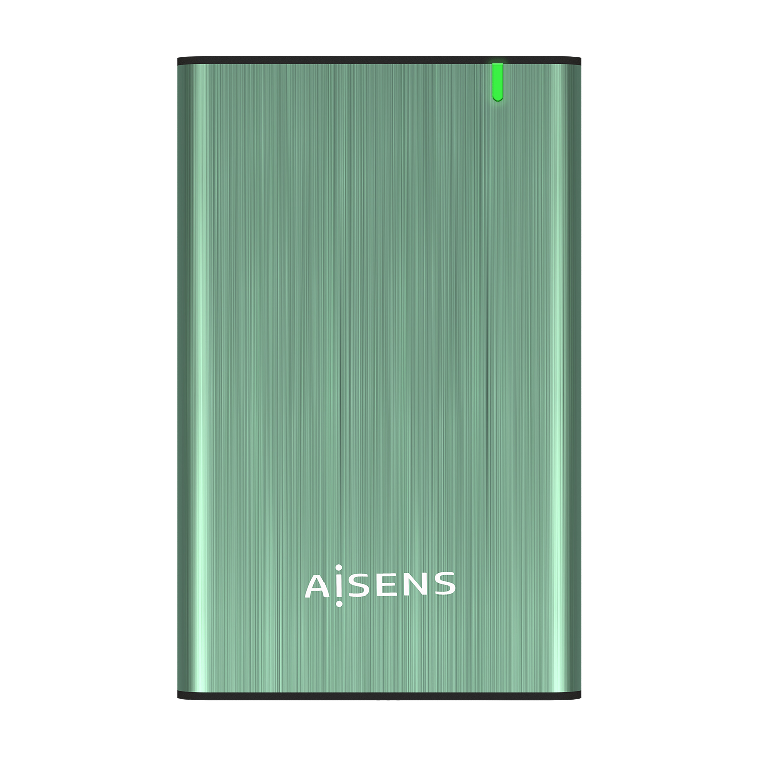 Boitier Externe Aisens 2.5 ? pour disques durs SATA I, II et III 9,5 mm vers USB 3.0/USB 3.1 GEN1 - Couleur vert printemps