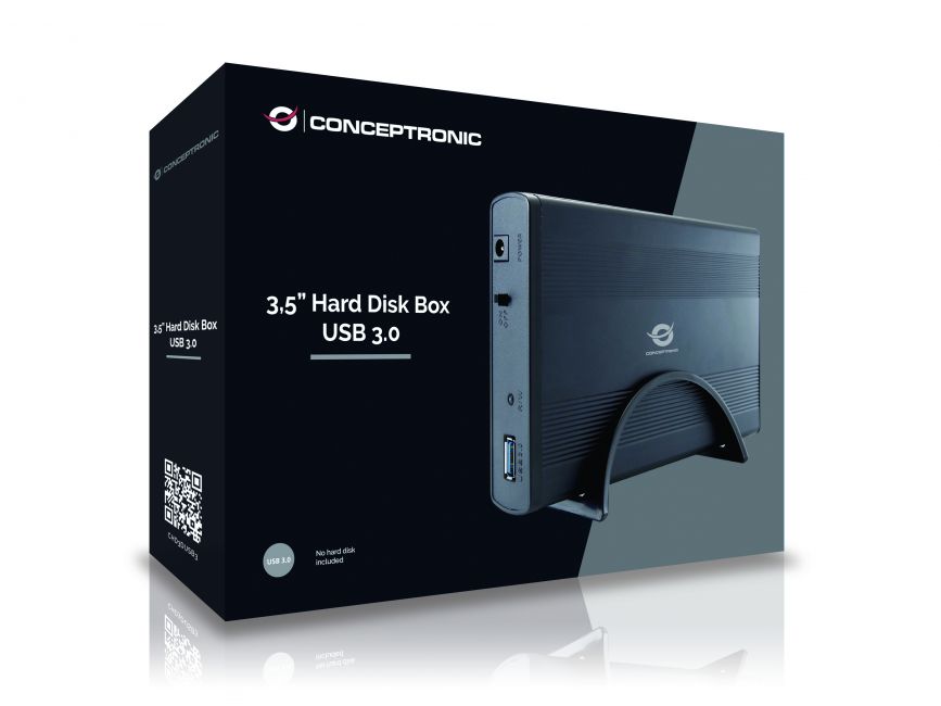 Boîtier Externe Conceptronic pour Disques Durs Sata 3.5" - USB 3.0 - 4.8Gbps - Noir