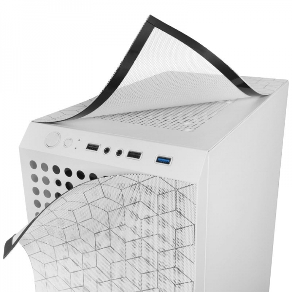 Boitier Gaming Mars Gaming MC-MAG - Double Grille Magnétique - Verre Trempé - 3 Ventilateurs RGB - Support Refroidissement Liquide - USB 3.0 - Couleur Blanc