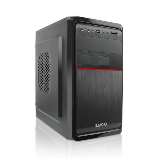 Boitier Mini Tour Tooq Micro ATX - Alimentation 500W - 4x HDD3,5 + 1x SDD2,5 + 1x HDD5.25 - 2x USB 3.0, SD et Micro SD - Couleur Noir