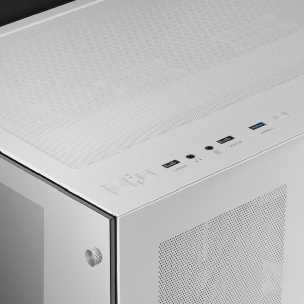 Boitier Personnalisé Mars Gaming MCV3 - Double Fenêtre en Verre Trempé - Capacité XXL - Structure Modulaire - Support Refroidissement Liquide - Couleur Blanc