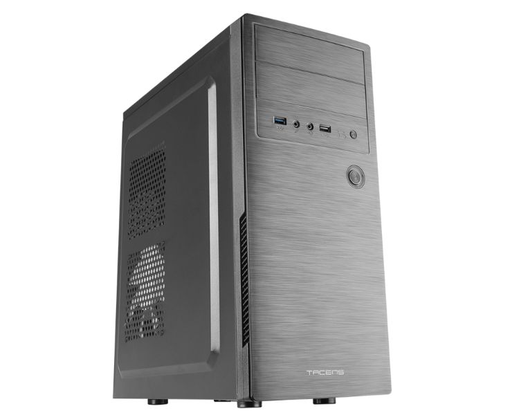 Boîtier Semi-Tour Tacens ENSIS - Structure Métallique Ultra-résistante - Ventilation Efficace - Support Refroidissement Liquide - Connectivité USB 3.0 Avancée - Coloris Noir
