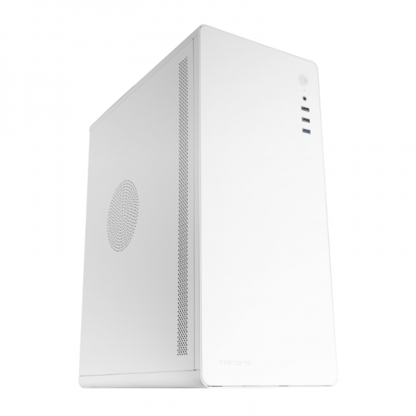 Boîtier Semi-Tour Tacens ENSIS - Structure Métallique Ultra-résistante - Ventilation Efficace - Support Refroidissement Liquide - Connectivité USB 3.0 Avancée - Coloris Blanc