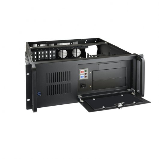 Boitier Tooq 4U ATX pour Montage Rack 19" - 9x HDD3.5 + 2x HDD5.25 - Ventilateur 120mm + 2x Ventilateurs 80mm - 2x USB 3.0 - Couleur Noir